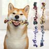 Brinquedo de Corda de Algodão para Cães de Estimação Limpeza de Dentes e Resistente a Molares Corda de Nó para Mastigar Corda Seção Dupla Corda de Algodão Corda para Limpeza de Dentes Brinquedo para Cães