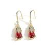 Pendientes de Gancho para la Oreja Pixiu Rojo de Año Nuevo Estilo Chino para Mujer Moda de Alta Gama Temperamento Versátil Nueva Joyería para la Oreja al Por Mayor