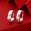 Populares Brazaletes para Oreja de Hielo Triturado de Plata Pura 990 en Oro y Plata, Nuevos Pendientes Chapados en Oro Puro para Cumpleaños