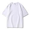 Camiseta masculina de manga curta 260g, cor sólida, solta, com logo fixo, camisa cultural, top americano, branco, para casal