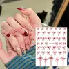 Pegatinas para uñas con diseño de estrella, corazón, lazo, letras rojas ricas para el Año Nuevo 2024, decoraciones para uñas