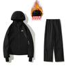 Conjunto de Traje de Esquí para Exteriores con Forro de Felpa Tallas Grandes para Pareja para Mujer, Ropa de Montañismo Impermeable y Resistente al Viento, Conjunto Cálido de Dos Piezas