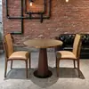 Mesa de comedor de madera maciza de lujo ligero con tablero de roca para uso comercial en hoteles, recepción de oficinas, reuniones informales y mesas y sillas de recepción