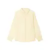 Camisa de Linho Tencel Lenzing para Mulheres em Estoque para Primavera e Verão, Cardigã com Proteção Solar, Camisa Leve de Liocel, Top Casual