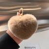 Coreia do Sul Ins Coelho Rex Fofo Bola de Pelúcia em Forma de Coração Chaveiro de Carro Pendurado Bolsa Criativa Distinta Pingente de Amor Chave