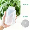 Taza de Plástico PP para Bebidas Calientes 500ml Botella de Plástico Resistente a Altas Temperaturas Botella Redonda Taza para Té de Leche Café con Tapa de Aluminio