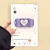 Suporte Espelho Adesivo Coração Listrado Estilo Ins Japonês Coreano Adequado para Capa de Celular Tablet Espelho de Maquiagem de Mesa Ornamento de Geladeira