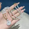 Corrente de Suéter Marca Tianshan Cuijia Ping an, Fashionável e Versátil, Estilo Quente, Colar Longo da Moda, Acessórios para Meninas