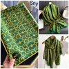 Bufanda Nueva de Seda Simulada, Bufanda Larga de Brocado, Moda Primavera y Otoño, Versátil Chal de Protección Solar de Verano, Turbante