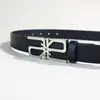 Cinturón Explosivo Transfronterizo de Celebridad de Internet para Hombres y Mujeres Todo Fósforo Negocio Casual Elegante Sentido de Alta Gama Cinturón para Mujer Hebilla de Presión Plateada