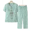 Atuendos de Verano para Mujeres de Mediana Edad y Mayores, Ropa Holgada tipo Mamá, Ropa de Verano para Abuelas, Conjunto Casual Ligero de Dos Piezas, Fresco y Cómodo