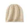 Cachemira 2026 Otoño/Invierno Nuevo Estilo para Mujer de Gama Alta Color Sólido Tejido de Punto Trenzado Engrosado Protección para las Orejas Calidez Tejido Sombrero de Ala Enrollada