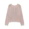 Moda Casual Popular para Mujer de Manga Larga Cuello Redondo Delgado Suéter de Punto para Viajes Primavera y Verano
