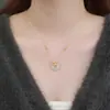 Colar Prata de Lei S999 Folha de Ginkgo Jade Hetian Fivela da Paz Feminino Novo Estilo Chinês Retrô Temperamento Artístico Corrente para Clavícula de Nicho