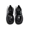 Zapatos de Cuero para Mujer 2026 Estilo Nuevo Estilo Británico Versátiles con Cordones Retro Zapatos de Plataforma Mary Janes Mocasines Suela Gruesa