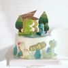 Adornos decorativos de cerámica blanda para tarta de dinosaurio jurásico, Plainosaurus, Diplodocus, Triceratops, Tyrannosaurus Rex, complemento para cumpleaños de niño.