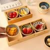 Creative Jiugongge Hot Pot Shop Louça Prato Decorado Caixa de Madeira Legumes Servindo Bandeja Doces Frutas Secas Caixa Snack Prato Prato