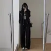 Ropa de mujer de 200 jin talla grande otoño estilo salado abrigo de calle frito traje deportivo de dos piezas estilo occidental rejuvenecedor adelgazante traje para chica rellenita
