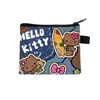 2025 Billetera de Monedas Infantil de Cuero Negro Dibujos Animados Cartera Pequeña Bolsa de Almacenamiento Ins Hellokitty Transfronteriza