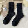 Calcetines Grues de Imitación de Mink con Forro de Felpa Cálida para Otoño e Invierno, Calcetines de Dormir de Felpa Ins Twist de Color Sólido para Mujeres y Niñas
