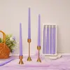 Paquete de 4 Velas Largas Doradas Románticas Banquete de Boda Cumpleaños Comida Occidental Impresas Decoración del Hogar Vela de Aromaterapia
