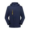 Macacão jaqueta masculina de inverno com forro de fleece para atividades ao ar livre, gola alta refletiva, logo personalizado, quente, à prova de vento, jaqueta de trabalho