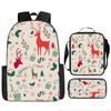 Mochila de Natal Natalina Transfronteiriça Estampada Estudante do Ensino Fundamental Mochila Escolar Pasta Estojo Amazon Daifa
