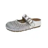 Sandalias de Verano 2025 para Mujer, Nuevo Estilo, Caladas, con Aumento Interno de Altura, Suela Gruesa, Punta Cerrada, Malla Transpirable, Slip-Ons Estilo Birkenstock