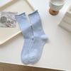 Calcetines Blancos para Mujer Lindos Estilo Japonés Calcetines Jk Lolita Encaje Algodón Calcetines Ins Modernos de Rizo Media Pantorrilla Calcetines Otoño e Invierno