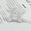 Colgante de perro globo macarrón de colores acrílico UV para llavero DIY, colgante para colgar en el coche con agujero para colgar, cuentas sueltas