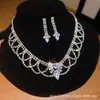 ¡Precioso y deslumbrante! Collar con colgante de flor de circón y gota de agua, cadena para la clavícula estilo corte vintage, joyería de lujo ligero y sensación de alta gama