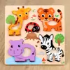 Juguete Educativo de Rompecabezas de Madera para Educación Temprana de Jardín de Infancia 2 Niños Bebé Rompecabezas de Tablero de Dinosaurios Transporte Animales Juguete Regalo de 3 Años