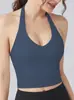 Top Colete Esportivo Feminino de Alta Sustentação para Corrida, Fitness e Yoga - Estilo Europeu e Americano, com Gola Halter, à Prova de Choque, Estilo Camiseta