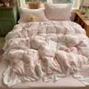 Conjunto de quatro peças de renda estilo princesa em algodão, estilo ins para meninas, lençol e capa de edredom estilo francês em algodão puro, conjunto de três peças para dormitório