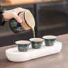 Juego de té portátil de una sola taza, cuatro tazas y una sola tetera, ideal para viajes, camping, negocios, regalos de empresa.