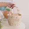 Cesta Fofa Colorida de Feijão Nova de Nicho com Recorte Bolsa Tecida Bolsa Transversal Versátil Feminina Bolsa de Palha