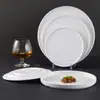 Prato de Melamina Disco Branco Criativo Prato de Jantar para Bife Prato Redondo Plano Comercial Prato para Bolo Sobremesa Prato Ocidental Prato