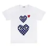 Camiseta de manga corta casual simple, holgada y moderna, de cuello redondo, con estampado 3D de corazón pequeño, marca americana de tendencia transfronteriza, popular, de verano