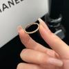 Anillo de oro rosa de 18 quilates con una hilera de pequeñas cuentas redondas, chapado grueso, de alta calidad, en V Gold, personalizado, de moda, venta directa de fábrica.