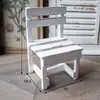 Taburete de Escritorio Rústico de Madera Maciza Estilo Vintage, Silla Pequeña Creativa Personalizada, Soporte para Flores, Accesorio de Decoración para el Hogar, Accesorio Decorativo, Adorno