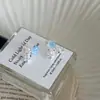 Pendientes Azules Brillantes de Estrella de Zirconia Frescos y Dulces para Mujer, Exquisitos y de Moda, Pendientes Modernos y Versátiles