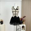 Chaleco Estilo Tweed Top Corto Verano Retro Chaleco Tweed Cuello V para Mujer