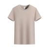 Camiseta de verano de cuello redondo de manga corta para hombre, de algodón de Xinjiang, de alta gama, 260 g, con logotipo
