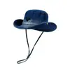 Sombrero de Mezclilla Estilo Occidental para Protección Solar para Mujer, Sombrero de Pescador con Visera para Senderismo al Aire Libre en Primavera y Verano, Sombrero de Mezclilla Lavable para Senderismo y Montañismo