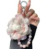 Cadena Creativa de Rosa para Teléfono Móvil Cadena Colgante de Flor de Tela Hecha a Mano Perla de Cristal Mariposa Cadena Colgante para Bolso de Hada Cadena Nueva para Mujeres