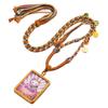 Colgante de Oro Xizang Verde Madre Zorro de Nueve Colas Amarillo Dios de la Riqueza Pasado y Presente Thangka Pintado a Mano Caja Gawu Collar Colgante