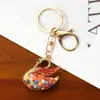 Chaveiro Pingente de Liga de Zinco Colorido de Cisne de Alta Moda Pequeno Presente Exquisito Anel de Chaveiro de Carro Bolsa Venda por Atacado