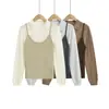 T381-26 Conjunto de dos piezas en capas de suéter de punto casual versátil estilo coreano de otoño + camisola