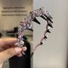 Faixa de cabelo de cristal leve e luxuosa estilo coreano, indústria pesada, pente de cabelo com sentido avançado com dente, faixa de cabelo combinada para lavar o rosto, joias para cabelos quebrados