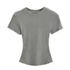 El ajuste es perfecto, Camiseta Básica de Manga Corta con Cuello Redondo de Corte Ajustado Skims Kardashian para Mujer, Top de Verano Ajustado que Cubre el Cuerpo